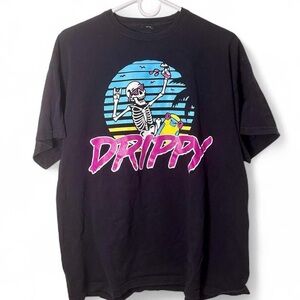 Skateboarding skeleton graphic tee